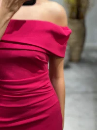 لباس ماکسی مجلسی با یقه قایقی برگردان - تصویر 13