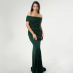 لباس ماکسی مجلسی با یقه قایقی برگردان