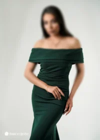 لباس ماکسی مجلسی با یقه قایقی برگردان