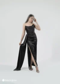 ماکسی مجلسی ساتن بدون آستین