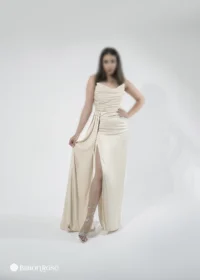 ماکسی مجلسی ساتن بدون آستین