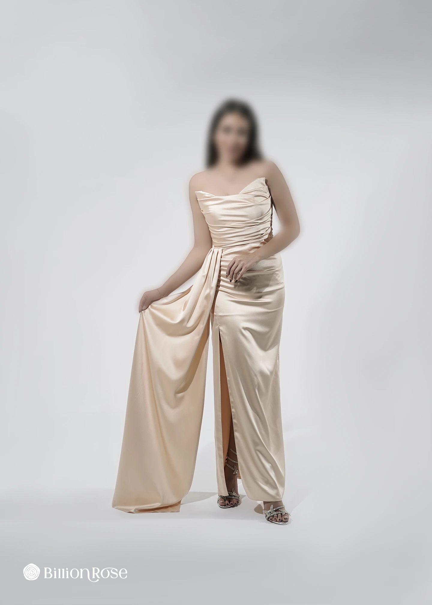 2164 ماکسی مجلسی ساتن بدون آستین