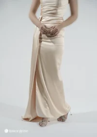 ماکسی مجلسی ساتن بدون آستین