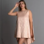 لباس کوتاه ژاکارد شنل دار