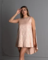 لباس کوتاه ژاکارد شنل دار