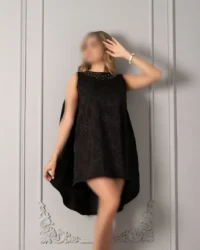 لباس کوتاه ژاکارد شنل دار