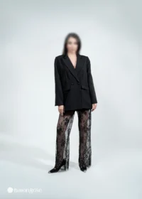 ست مجلسی کت بلند و شلوار تور