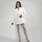 ست مجلسی کت بلند و شلوار تور