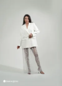 ست مجلسی کت بلند و شلوار تور