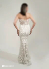 ماکسی مجلسی دکلته با طرح برجسته گل