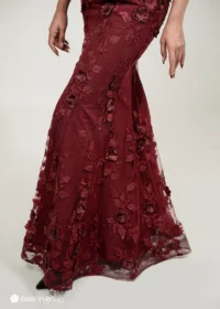 ماکسی مجلسی دکلته با طرح برجسته گل