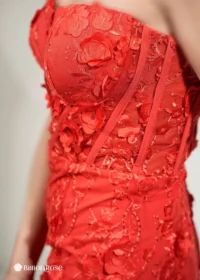 ماکسی مجلسی دکلته با طرح برجسته گل