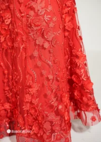 ماکسی مجلسی دکلته با طرح برجسته گل