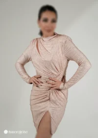 مینی‌ مجلسی یقه ایستاده تمام نگین‌دوزی