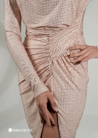 مینی‌ مجلسی یقه ایستاده تمام نگین‌دوزی