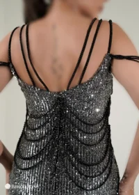 مینی مجلسی با سرشانه بندی مروارید دوزی شده