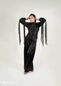 ماکسی مجلسی پوشیده با طراحی دراپه