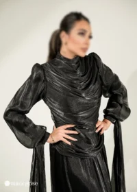 ماکسی مجلسی پوشیده با طراحی دراپه