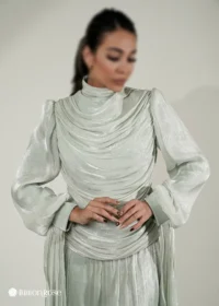 ماکسی مجلسی پوشیده با طراحی دراپه