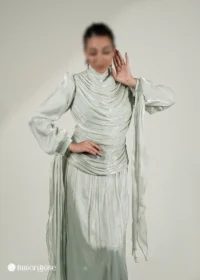 ماکسی مجلسی پوشیده با طراحی دراپه