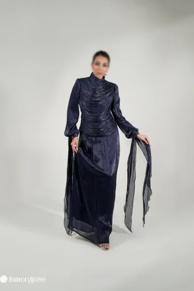 ماکسی مجلسی پوشیده با طراحی دراپه