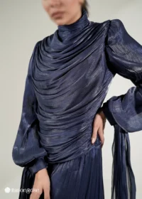 ماکسی مجلسی پوشیده با طراحی دراپه