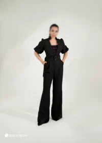 ست مجلسی لباس سرهمی و کراپ پولک دوزی شده