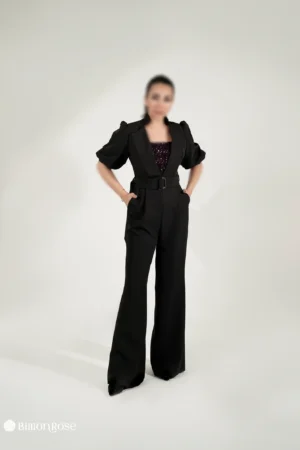 ست مجلسی لباس سرهمی و کراپ پولک دوزی شده