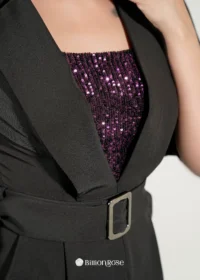 ست مجلسی لباس سرهمی و کراپ پولک دوزی شده