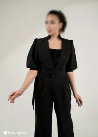 ست مجلسی لباس سرهمی و کراپ پولک دوزی شده