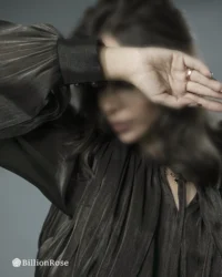 لباس کوتاه مجلسی با آستین پف دار مدل چین دار - تصویر 8