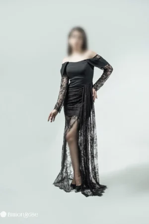 لباس مجلسی زنانه دنباله دار تور