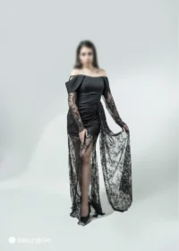 لباس مجلسی زنانه دنباله دار تور