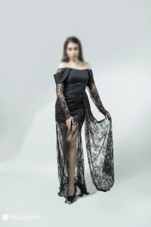 لباس مجلسی زنانه دنباله دار تور