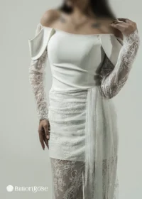 لباس مجلسی زنانه دنباله دار تور