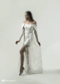 لباس مجلسی زنانه دنباله دار تور