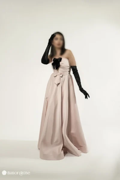 ماکسی مجلسه دکلته با دستکش بلند