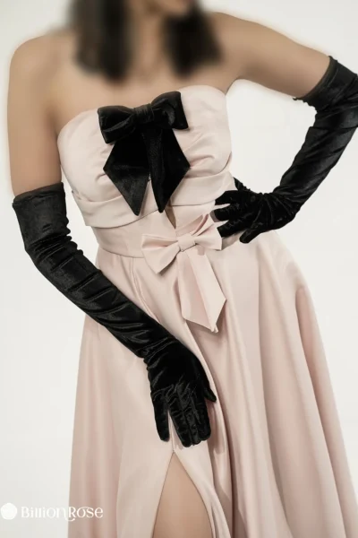 ماکسی مجلسه دکلته با دستکش بلند