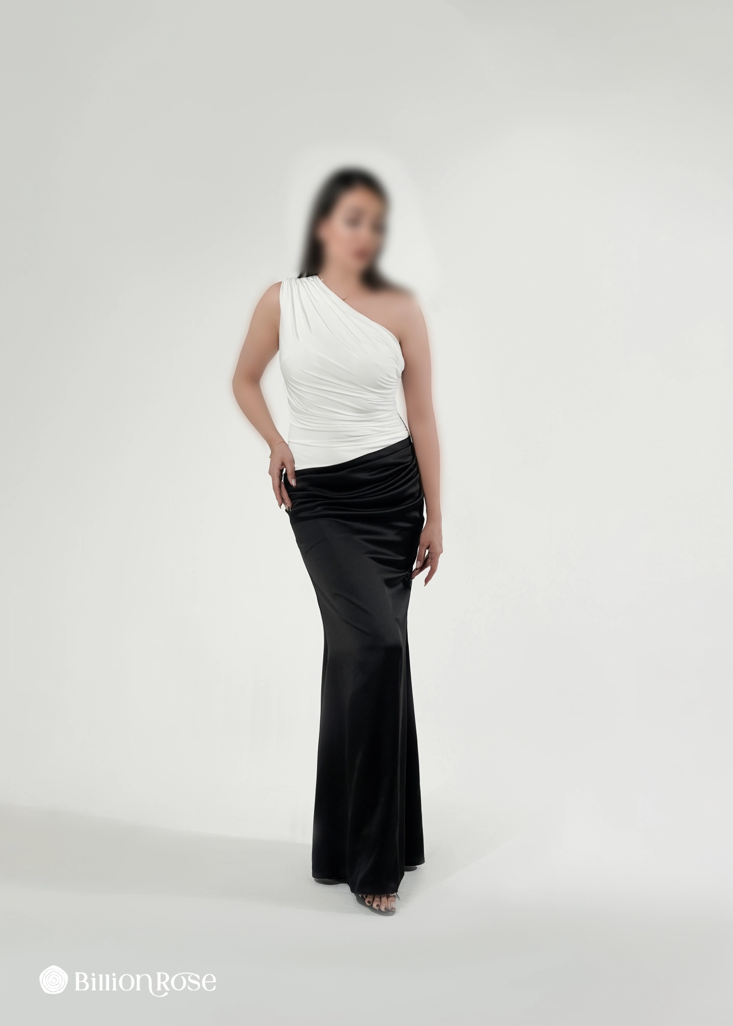 2902 ماکسی مجلسی ساتن با یقه رومی