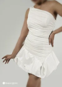 مینی‌ مجلسی با یقه رومی و دامن پفکی