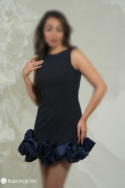 لباس کوتاه مجلسی بدون آستین با دامن پفی