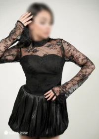 لباس کوتاه مجلسی با بالاتنه تور