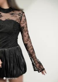 لباس کوتاه مجلسی با بالاتنه تور