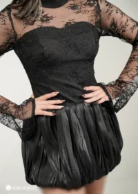 لباس کوتاه مجلسی با بالاتنه تور