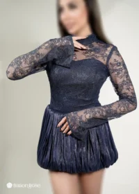 لباس کوتاه مجلسی با بالاتنه تور