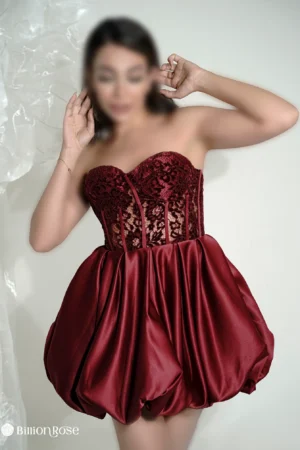 مینی مجلسی دکلته با دامن دراپه