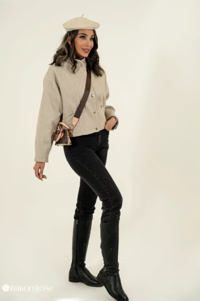 کت ساده با یقه ایستاده