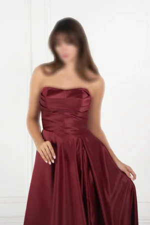 ماکسی دکلته با بالاتنه دراپه