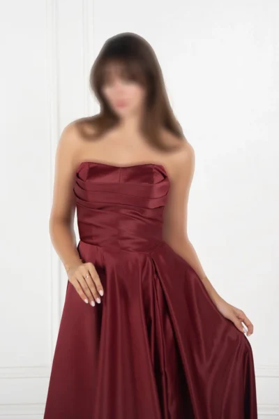 ماکسی دکلته با بالاتنه دراپه