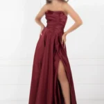 ماکسی دکلته با بالاتنه دراپه